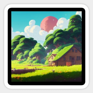 Home Among the Trees, A Hidden House in the Woods Sticker